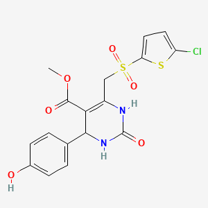 Methyl 6-(((5-chlorothiophen-2-yl)sulfonyl)methyl)-4-(4-hydroxyphenyl)-2-oxo-1,2,3,4-tetrahydropyrimidine-5-carboxylate