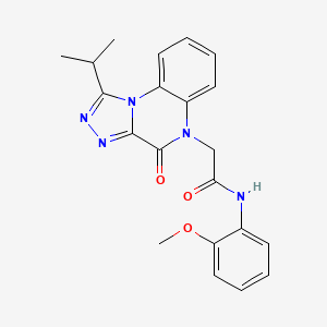 molecular formula C21H21N5O3 B2969602 2-(1-isopropyl-4-oxo-[1,2,4]triazolo[4,3-a]quinoxalin-5(4H)-yl)-N-(2-methoxyphenyl)acetamide CAS No. 1359149-91-9