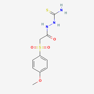 molecular formula C10H13N3O4S2 B2969603 2-{[(4-Methoxyphenyl)sulfonyl]acetyl}hydrazinecarbothioamide CAS No. 1984073-45-1