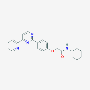 molecular formula C23H24N4O2 B2969608 N-cyclohexyl-2-{4-[4-(2-pyridinyl)-2-pyrimidinyl]phenoxy}acetamide CAS No. 478033-99-7