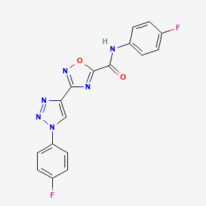 molecular formula C17H10F2N6O2 B2969614 N~5~-(4-fluorophenyl)-3-[1-(4-fluorophenyl)-1H-1,2,3-triazol-4-yl]-1,2,4-oxadiazole-5-carboxamide CAS No. 1251684-36-2