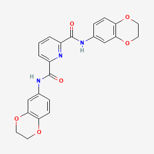 molecular formula C23H19N3O6 B2969619 2-N,6-N-bis(2,3-dihydro-1,4-benzodioxin-6-yl)pyridine-2,6-dicarboxamide CAS No. 125444-25-9