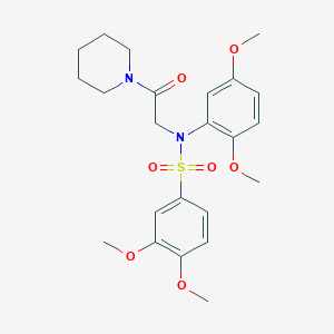 molecular formula C23H30N2O7S B296962 N-(2,5-dimethoxyphenyl)-3,4-dimethoxy-N-[2-oxo-2-(1-piperidinyl)ethyl]benzenesulfonamide 