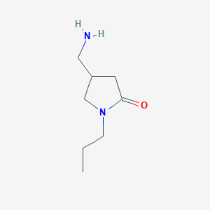molecular formula C8H16N2O B2969628 4-(Aminomethyl)-1-propylpyrrolidin-2-one CAS No. 1082278-90-7