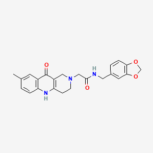 N-(benzo[d][1,3]dioxol-5-ylmethyl)-2-(8-methyl-10-oxo-3,4-dihydrobenzo[b][1,6]naphthyridin-2(1H,5H,10H)-yl)acetamide