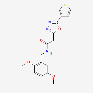 molecular formula C17H17N3O4S B2969640 N-(2,5-dimethoxybenzyl)-2-(5-(thiophen-3-yl)-1,3,4-oxadiazol-2-yl)acetamide CAS No. 1251681-33-0