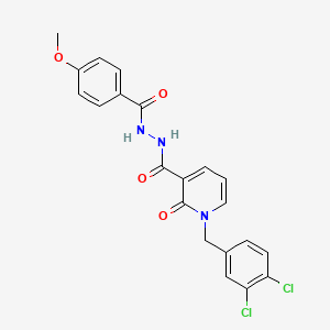 1-(3,4-dichlorobenzyl)-N'-(4-methoxybenzoyl)-2-oxo-1,2-dihydropyridine-3-carbohydrazide