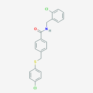 molecular formula C21H17Cl2NOS B296965 N-(2-chlorobenzyl)-4-{[(4-chlorophenyl)sulfanyl]methyl}benzamide 