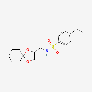 molecular formula C17H25NO4S B2969654 N-(1,4-dioxaspiro[4.5]decan-2-ylmethyl)-4-ethylbenzenesulfonamide CAS No. 941914-55-2