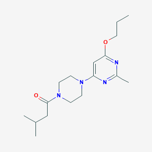 molecular formula C17H28N4O2 B2969661 3-Methyl-1-(4-(2-methyl-6-propoxypyrimidin-4-yl)piperazin-1-yl)butan-1-one CAS No. 946371-69-3