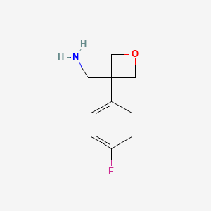 molecular formula C10H12FNO B2969663 [3-(4-Fluorophenyl)oxetan-3-YL]methanamine CAS No. 1260664-08-1