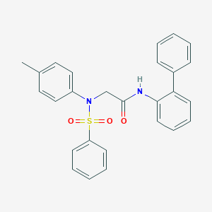 molecular formula C27H24N2O3S B296967 N-[1,1'-biphenyl]-2-yl-2-[4-methyl(phenylsulfonyl)anilino]acetamide 