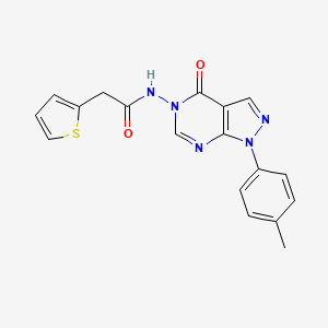 molecular formula C18H15N5O2S B2969674 N-(4-oxo-1-(p-tolyl)-1H-pyrazolo[3,4-d]pyrimidin-5(4H)-yl)-2-(thiophen-2-yl)acetamide CAS No. 899737-57-6