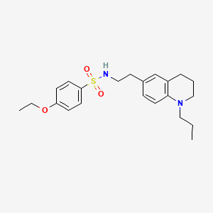 molecular formula C22H30N2O3S B2969682 4-ethoxy-N-(2-(1-propyl-1,2,3,4-tetrahydroquinolin-6-yl)ethyl)benzenesulfonamide CAS No. 955613-21-5