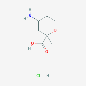 molecular formula C7H14ClNO3 B2969683 4-Amino-2-methyloxane-2-carboxylic acid hydrochloride CAS No. 2094117-74-3
