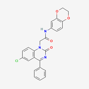 molecular formula C24H18ClN3O4 B2969686 2-(6-chloro-2-oxo-4-phenylquinazolin-1(2H)-yl)-N-(2,3-dihydrobenzo[b][1,4]dioxin-6-yl)acetamide CAS No. 941877-11-8