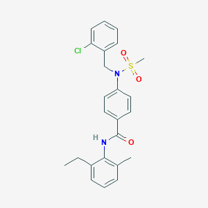 molecular formula C24H25ClN2O3S B296969 4-[(2-chlorobenzyl)(methylsulfonyl)amino]-N-(2-ethyl-6-methylphenyl)benzamide 