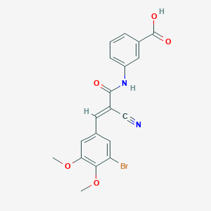 molecular formula C19H15BrN2O5 B2969690 3-[(2E)-3-(3-bromo-4,5-dimethoxyphenyl)-2-cyanoprop-2-enoylamino]benzoic acid CAS No. 380475-05-8