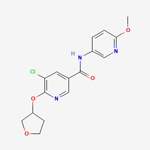 molecular formula C16H16ClN3O4 B2969695 5-氯-N-(6-甲氧基吡啶-3-基)-6-((四氢呋喃-3-基)氧基)烟酰胺 CAS No. 1904227-24-2
