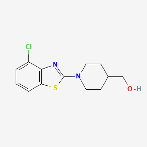 molecular formula C13H15ClN2OS B2969697 [1-(4-Chloro-1,3-benzothiazol-2-yl)piperidin-4-yl]methanol CAS No. 2415504-18-4