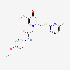 molecular formula C23H26N4O4S B2969698 2-(2-(((4,6-dimethylpyrimidin-2-yl)thio)methyl)-5-methoxy-4-oxopyridin-1(4H)-yl)-N-(4-ethoxyphenyl)acetamide CAS No. 933206-64-5