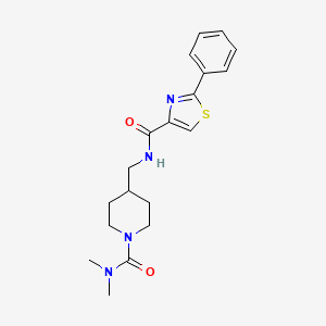 molecular formula C19H24N4O2S B2969700 N-((1-(dimethylcarbamoyl)piperidin-4-yl)methyl)-2-phenylthiazole-4-carboxamide CAS No. 2034295-25-3