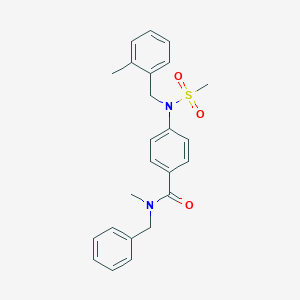 molecular formula C24H26N2O3S B296971 N-benzyl-N-methyl-4-[(2-methylbenzyl)(methylsulfonyl)amino]benzamide 