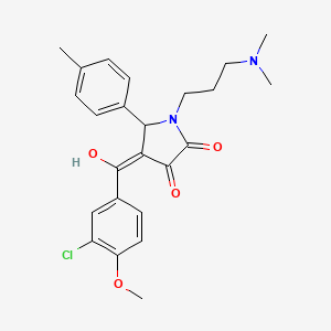 molecular formula C24H27ClN2O4 B2969713 4-(3-chloro-4-methoxybenzoyl)-1-(3-(dimethylamino)propyl)-3-hydroxy-5-(p-tolyl)-1H-pyrrol-2(5H)-one CAS No. 636991-97-4