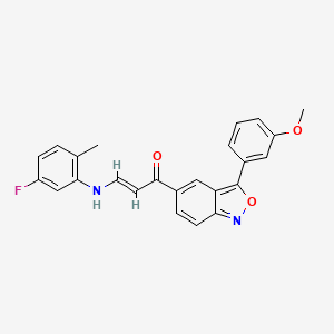 molecular formula C24H19FN2O3 B2969718 (E)-3-(5-fluoro-2-methylanilino)-1-[3-(3-methoxyphenyl)-2,1-benzisoxazol-5-yl]-2-propen-1-one CAS No. 383147-20-4