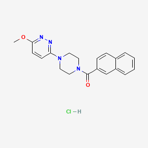 molecular formula C20H21ClN4O2 B2969731 (4-(6-Methoxypyridazin-3-yl)piperazin-1-yl)(naphthalen-2-yl)methanone hydrochloride CAS No. 1189424-93-8