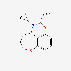 molecular formula C17H21NO2 B2969736 N-Cyclopropyl-N-(9-methyl-2,3,4,5-tetrahydro-1-benzoxepin-5-yl)prop-2-enamide CAS No. 2189108-75-4
