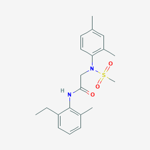 molecular formula C20H26N2O3S B296974 2-[2,4-dimethyl(methylsulfonyl)anilino]-N-(2-ethyl-6-methylphenyl)acetamide 