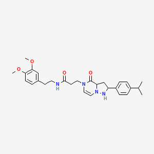N-[2-(3,4-dimethoxyphenyl)ethyl]-3-{4-oxo-2-[4-(propan-2-yl)phenyl]-4H,5H-pyrazolo[1,5-a]pyrazin-5-yl}propanamide