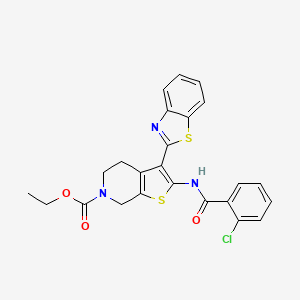 ethyl 3-(benzo[d]thiazol-2-yl)-2-(2-chlorobenzamido)-4,5-dihydrothieno[2,3-c]pyridine-6(7H)-carboxylate