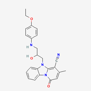 5-{3-[(4-Ethoxyphenyl)amino]-2-hydroxypropyl}-3-methyl-1-oxo-1,5-dihydropyrido[1,2-a]benzimidazole-4-carbonitrile