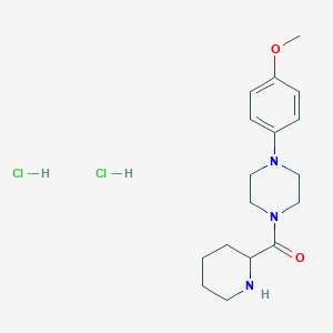 molecular formula C17H27Cl2N3O2 B2969750 [4-(4-Methoxyphenyl)piperazin-1-yl]-piperidin-2-ylmethanone;dihydrochloride CAS No. 1606462-42-3