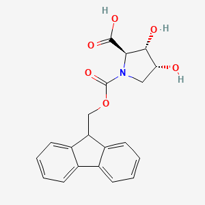 molecular formula C20H19NO6 B2969752 (2R,3S,4R)-1-(9H-Fluoren-9-ylmethoxycarbonyl)-3,4-dihydroxypyrrolidine-2-carboxylic acid CAS No. 2445749-83-5