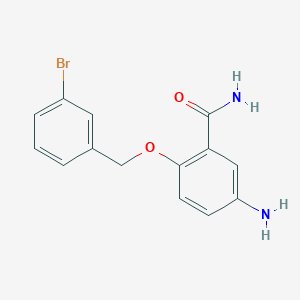 molecular formula C14H13BrN2O2 B2969753 5-Amino-2-[(3-bromophenyl)methoxy]benzamide CAS No. 1545318-55-5
