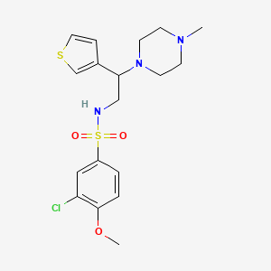 molecular formula C18H24ClN3O3S2 B2969761 3-氯-4-甲氧基-N-(2-(4-甲基哌嗪-1-基)-2-(噻吩-3-基)乙基)苯磺酰胺 CAS No. 946249-19-0