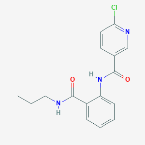 molecular formula C16H16ClN3O2 B2969762 6-chloro-N-[2-(propylcarbamoyl)phenyl]pyridine-3-carboxamide CAS No. 1180860-88-1
