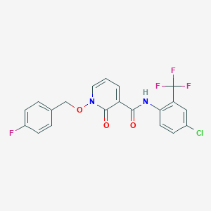 molecular formula C20H13ClF4N2O3 B2969782 N-(4-氯-2-(三氟甲基)苯基)-1-((4-氟苄基)氧基)-2-氧代-1,2-二氢吡啶-3-甲酰胺 CAS No. 868678-49-3