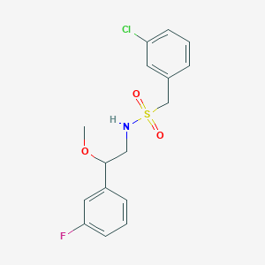 molecular formula C16H17ClFNO3S B2969788 1-(3-chlorophenyl)-N-(2-(3-fluorophenyl)-2-methoxyethyl)methanesulfonamide CAS No. 1797159-85-3