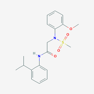 molecular formula C19H24N2O4S B296979 N-(2-isopropylphenyl)-2-[2-methoxy(methylsulfonyl)anilino]acetamide 