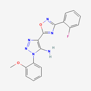 molecular formula C17H13FN6O2 B2969790 4-[3-(2-fluorophenyl)-1,2,4-oxadiazol-5-yl]-1-(2-methoxyphenyl)-1H-1,2,3-triazol-5-amine CAS No. 892769-94-7