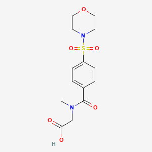 molecular formula C14H18N2O6S B2969791 N-Methyl-N-[4-(morpholin-4-ylsulfonyl)benzoyl]glycine CAS No. 620103-27-7