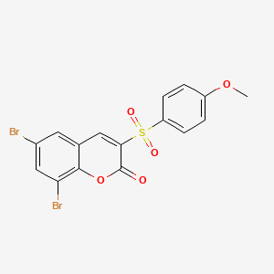 molecular formula C16H10Br2O5S B2969796 6,8-二溴-3-((4-甲氧基苯基)磺酰基)-2H-色烯-2-酮 CAS No. 904438-80-8