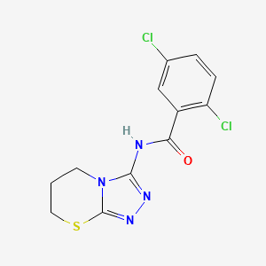 molecular formula C12H10Cl2N4OS B2969797 2,5-dichloro-N-(6,7-dihydro-5H-[1,2,4]triazolo[3,4-b][1,3]thiazin-3-yl)benzamide CAS No. 921152-94-5