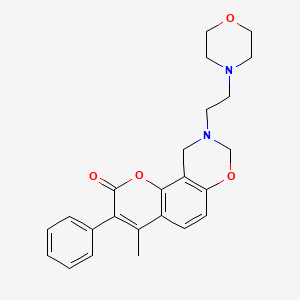 molecular formula C24H26N2O4 B2969799 4-methyl-9-(2-morpholinoethyl)-3-phenyl-9,10-dihydrochromeno[8,7-e][1,3]oxazin-2(8H)-one CAS No. 946293-00-1