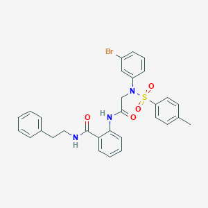 molecular formula C30H28BrN3O4S B296980 2-[({3-bromo[(4-methylphenyl)sulfonyl]anilino}acetyl)amino]-N-(2-phenylethyl)benzamide 