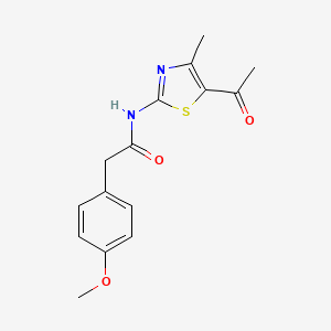 molecular formula C15H16N2O3S B2969808 N-(5-acetyl-4-methylthiazol-2-yl)-2-(4-methoxyphenyl)acetamide CAS No. 901540-82-7